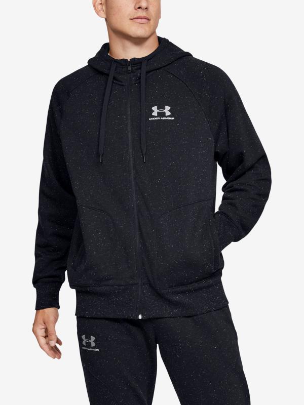 Mikina Under Armour Speckled Fleece Fz Hoodie Černá