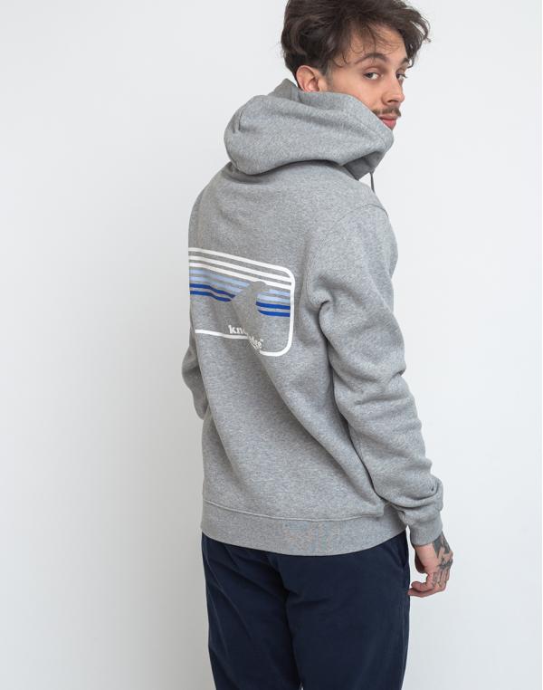Knowledge Cotton Elm Signature Wave Hoodie 1012 Grey Melange M