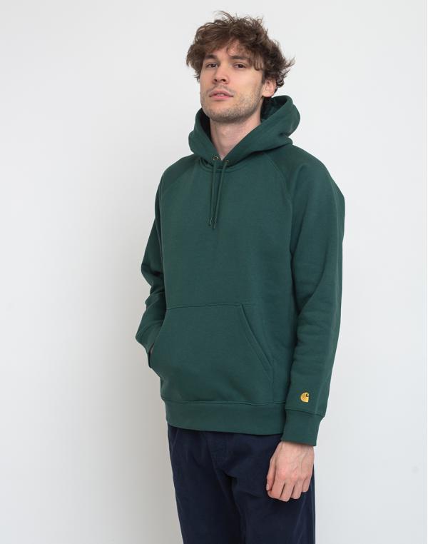 Carhartt WIP Hooded Chase Sweat Treehouse/Gold M