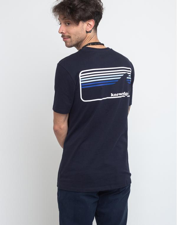 Knowledge Cotton Signature Wave Tee 1001 Total Eclipse S