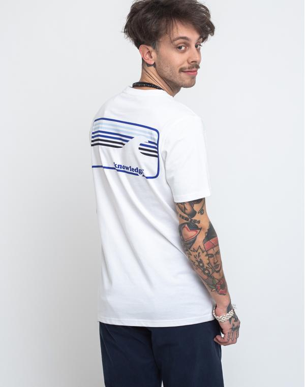 Knowledge Cotton Signature Wave Tee 1010 Bright White S