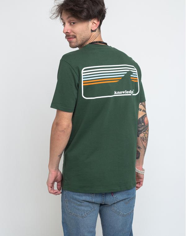 Knowledge Cotton Signature Wave Tee 1294 Pineneedle S