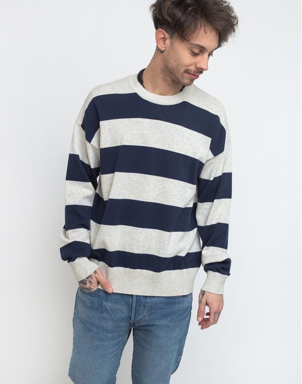 Armedangels Steraa Stripes Ecru melange/Navy M