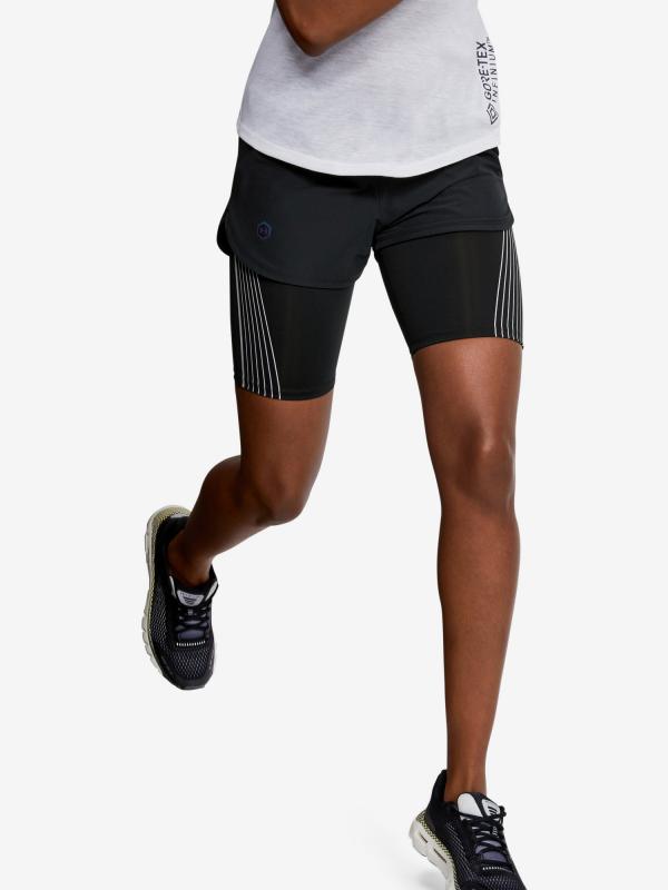 Kraťasy Under Armour W Rush Run 2-In-1 Short Černá