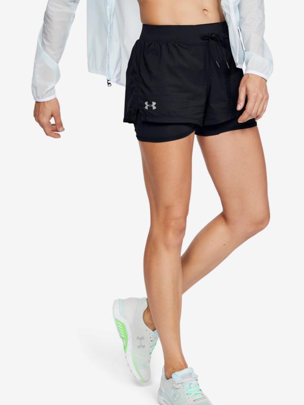 Kraťasy Under Armour W Qlifier Speedpocket 2-In-1 Short Černá