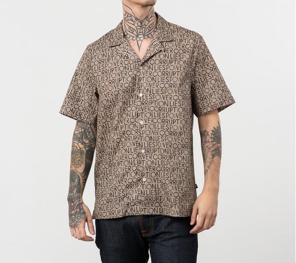 Wood Wood Brandon Shirt Taupe Aop
