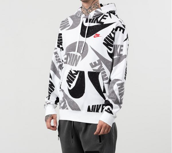 Nike Sportswear Club Hoodie Black/ White/ University Red