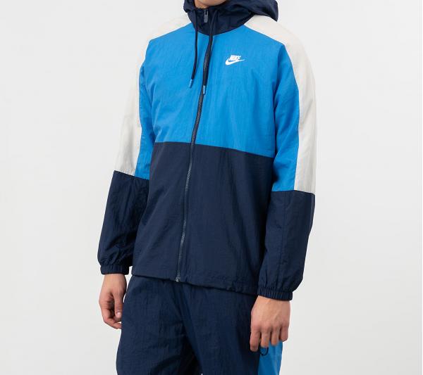 Nike Sportswear Hooded Woven CB Jacket Midnight Navy/ Pacific Blue/ White