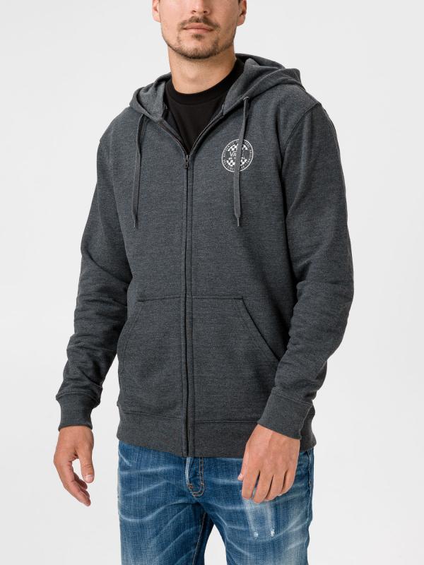 Mikina Vans Mn Og Checker Zip Black Heather Šedá