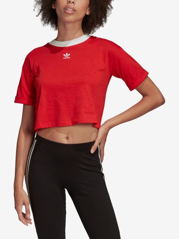 Top adidas Originals Crop Top Červená