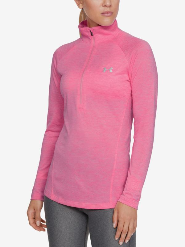 Tričko Under Armour Tech 1 2 Zip - Twist Růžová