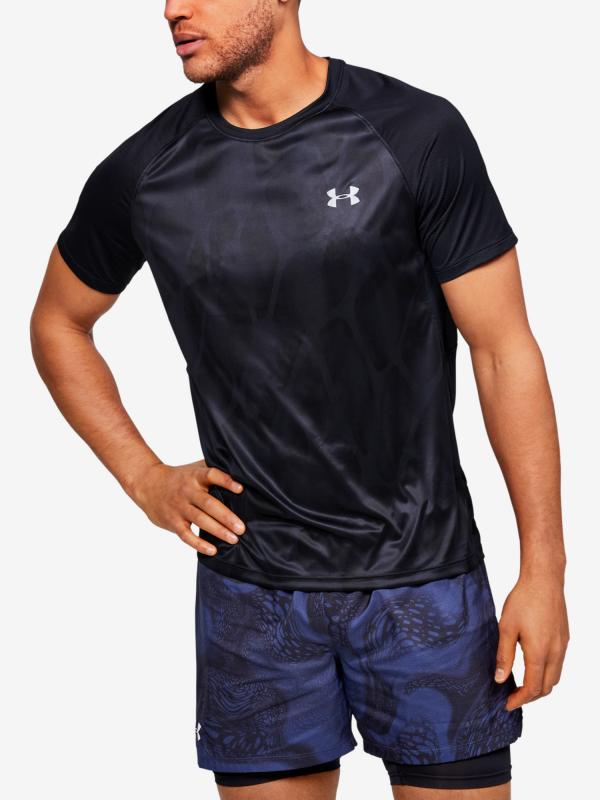 Tričko Under Armour M Qlifier Iso-Chill Printed Short S Černá