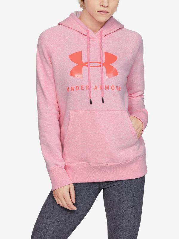 Mikina Under Armour Rival Fleece Sportstyle Graphic Hoodie Růžová