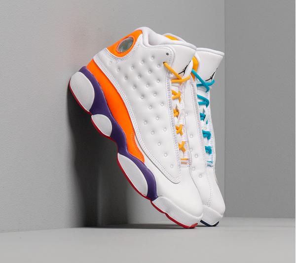 Air Jordan 13 Retro Ksa (GS) White/ Black-Court Purple-Total Orange
