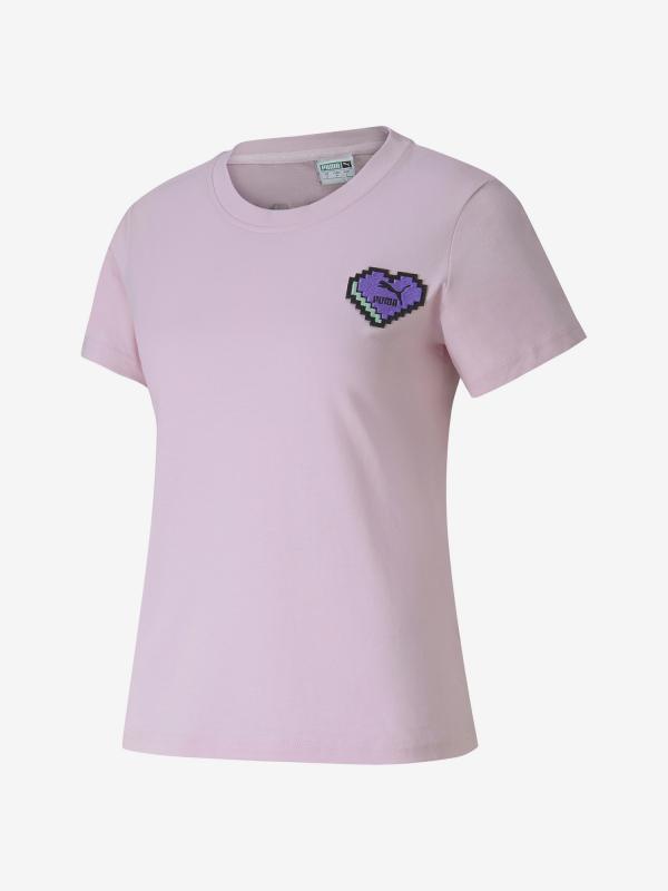 Tričko Puma Digital Love Tee Růžová