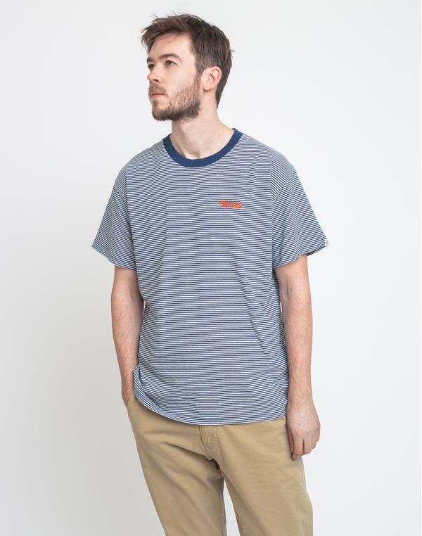 Deus Ex Machina Dawson Indigo Stripe Tee Indigo White S