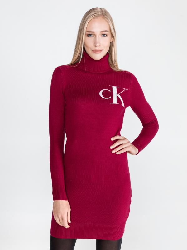 Monogram Šaty Calvin Klein Červená