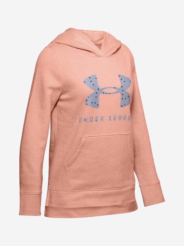 Mikina Under Armour Rival Print Fill Logo Hoodie Oranžová