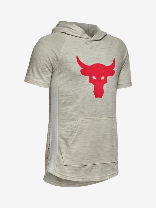 Mikina Under Armour Project Rock Ss Charged Cotton Hoody Bílá