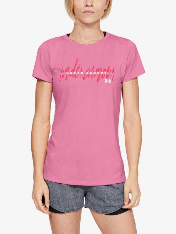 Tričko Under Armour Tech Script Graphic Ssc Růžová