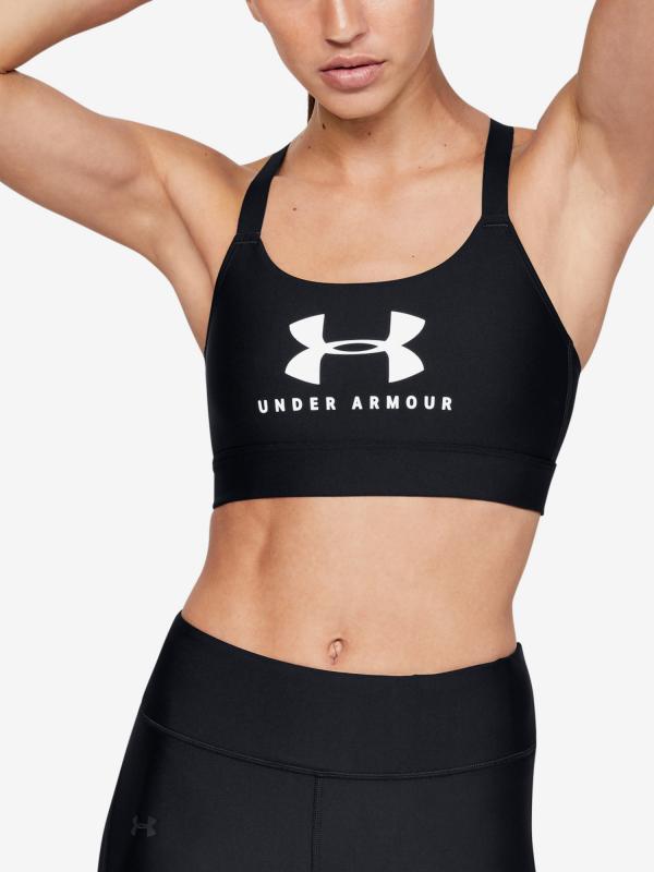 Kompresní podprsenka Under Armour Armour Mid Sportstyle Graphic Černá