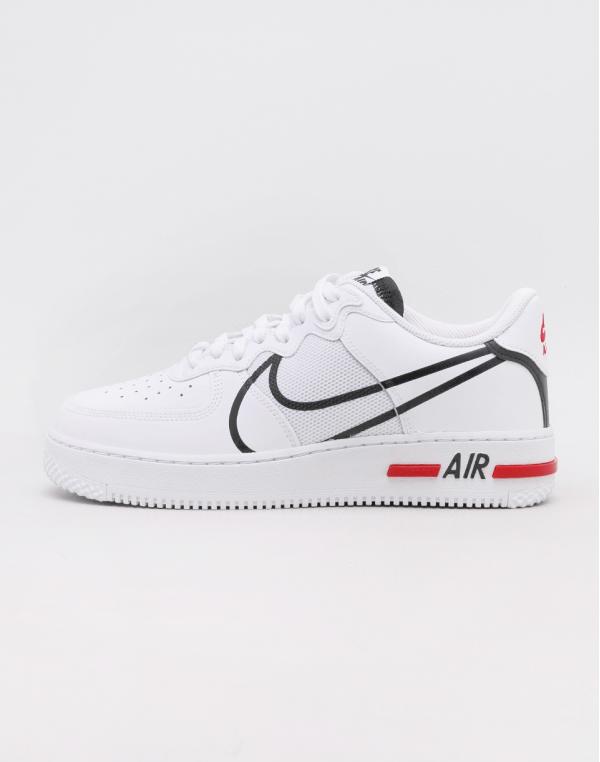 Nike Air Force 1 React White/ Black - University Red 42