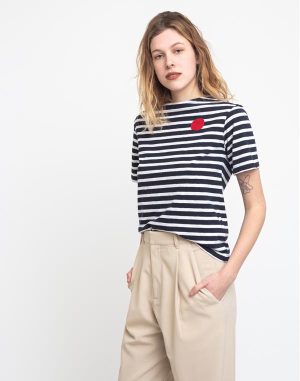 Loreak Ts Boatneck Dot Slub Jrsy Navy/White XL