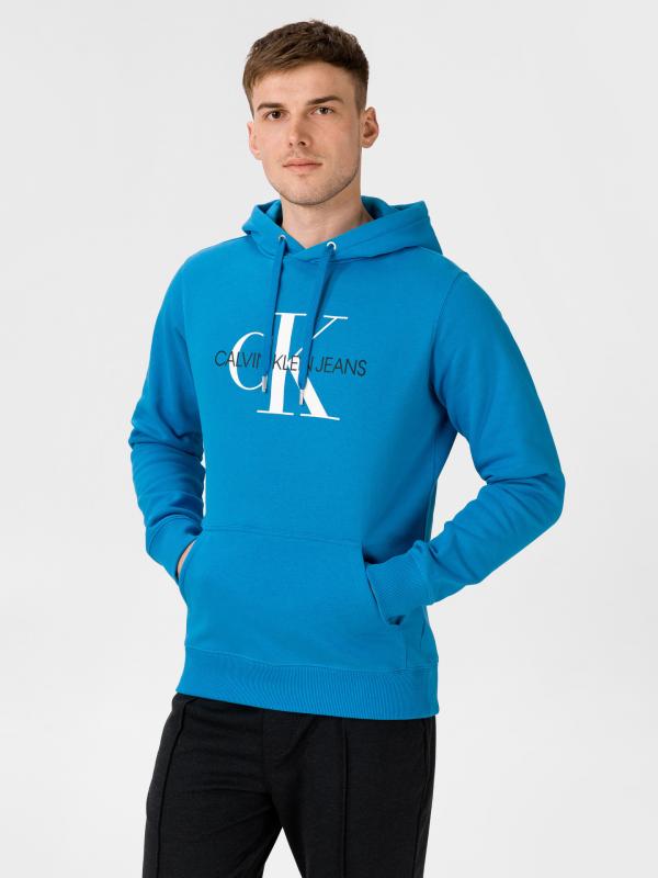 Monogram Mikina Calvin Klein Modrá