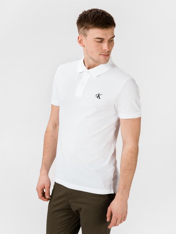 Polo triko Calvin Klein Bílá