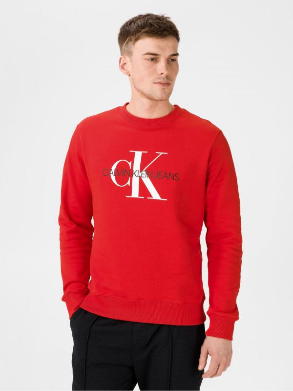 Monogram Mikina Calvin Klein Červená