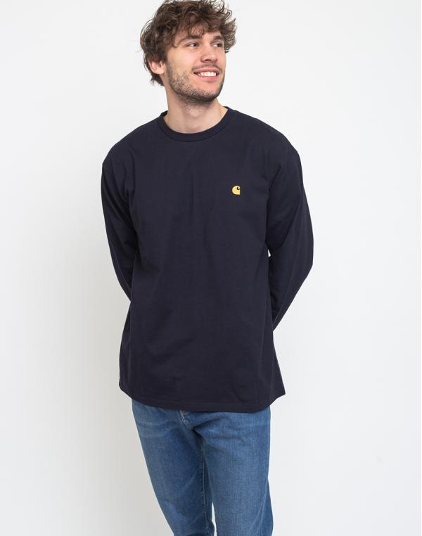 Carhartt WIP L/S Chase T-Shirt Dark Navy/Gold L