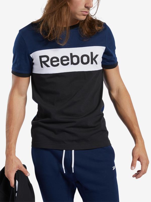 Tričko Reebok Te Ll Blocked Ss Tee Modrá