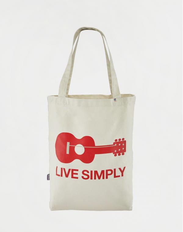 Patagonia Market Tote Live Simply Guitar: Bleached Stone