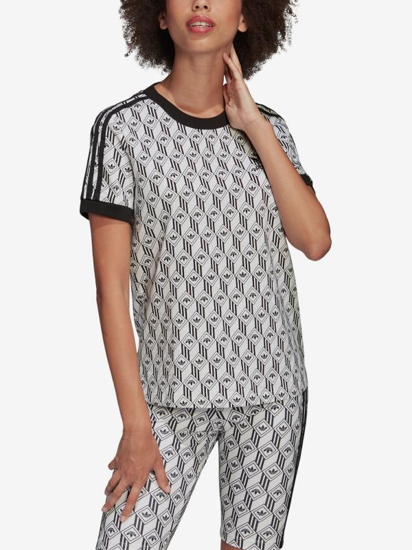 Tričko adidas Originals 3 Stripes Tee Šedá