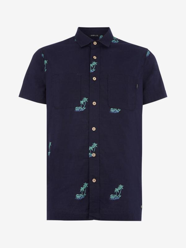 Košile O'Neill Lm Palm Aop S/Slv Shirt Modrá