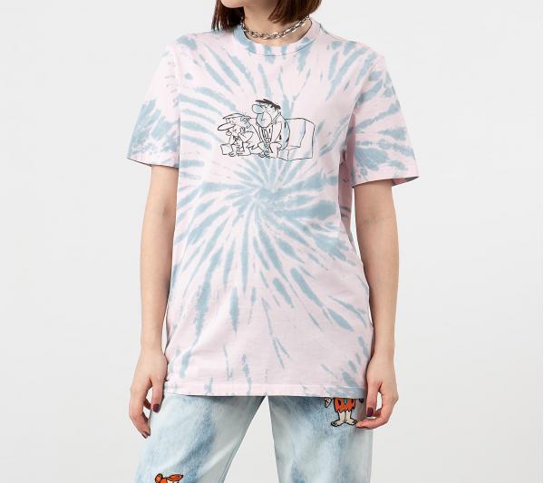 Lazy OAF x The Flintstones Tie Dye Tee Pink/ Grey