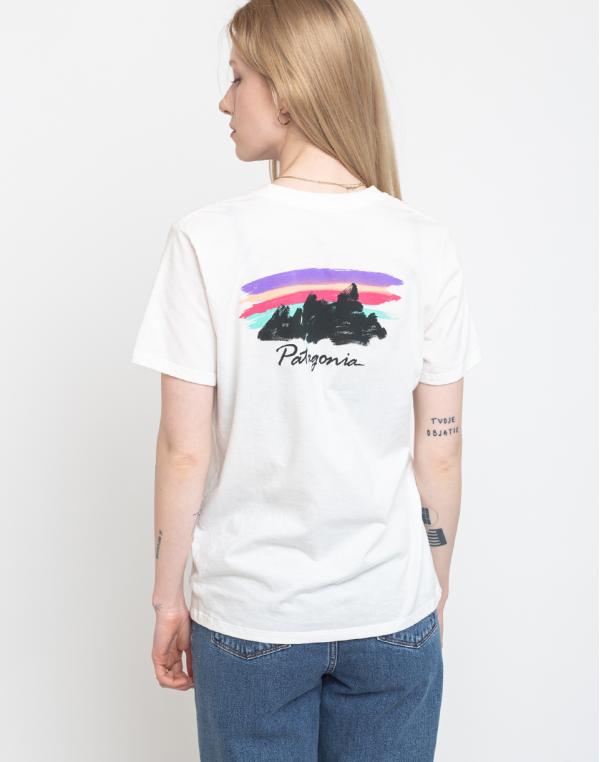 Patagonia W's Free Hand Fitz Roy Organic Crew T-Shirt White M