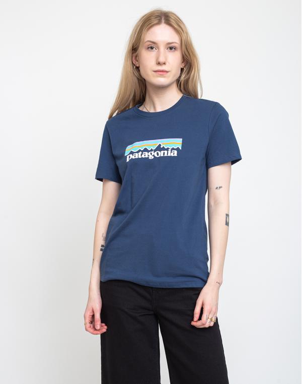 Patagonia W's Pastel P-6 Logo Organic Crew T-Shirt Stone Blue XS