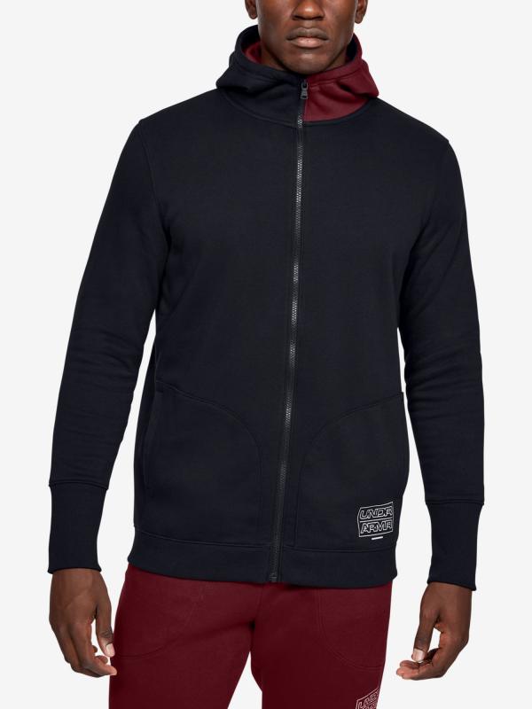 Mikina Under Armour Baseline Fleece Fz Hood Černá