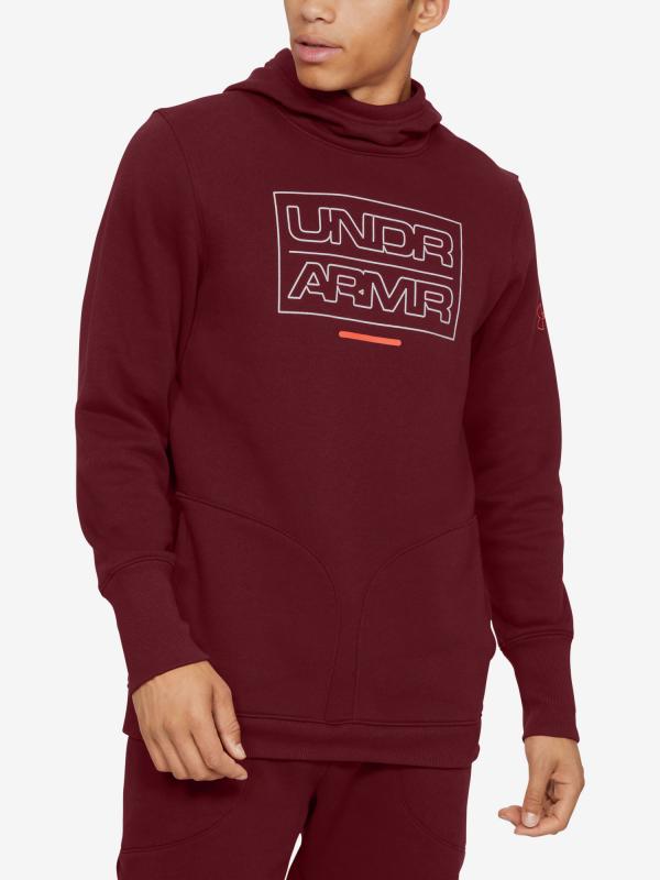 Mikina Under Armour Baseline Fleece Po Hood Červená