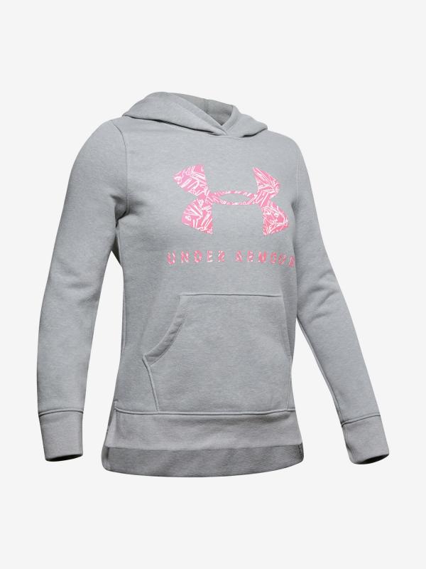 Mikina Under Armour Rival Print Fill Logo Hoodie Šedá