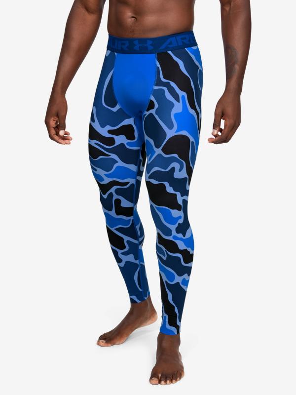 Kompresní legíny Under Armour Armour Hg 2.0 Print Lgs Modrá