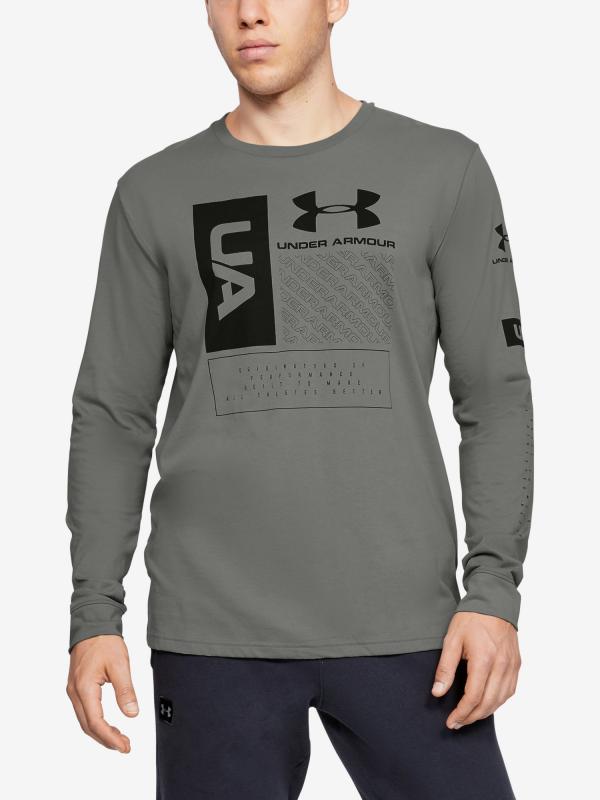 Tričko Under Armour Multi Logo Ls Šedá