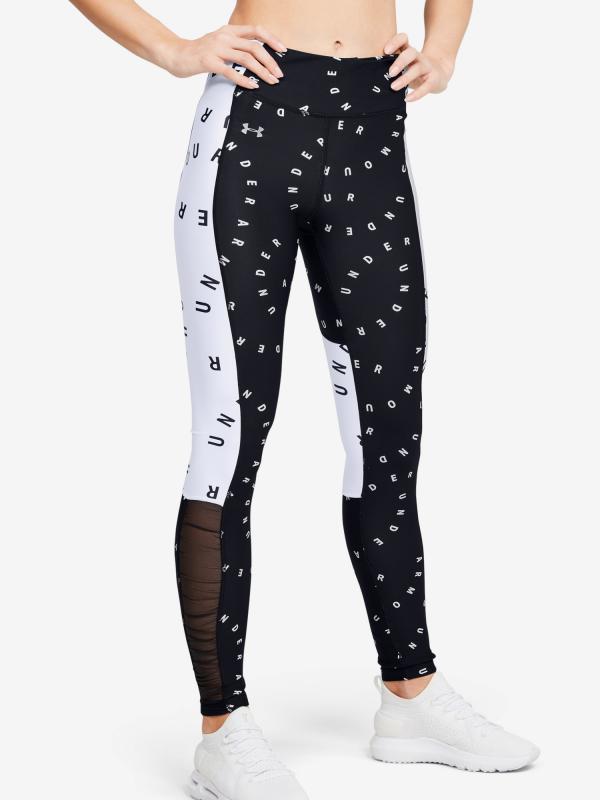 Kompresní legíny Under Armour Hg Armour Contrast Wm Printed Legging Černá