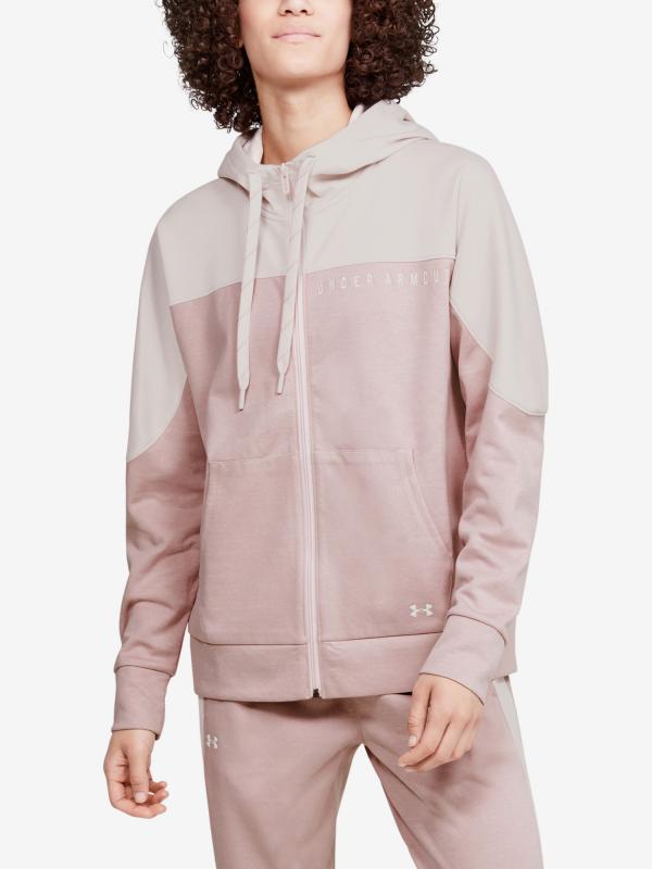 Mikina Under Armour Recover Knit Fz Hoodie Růžová