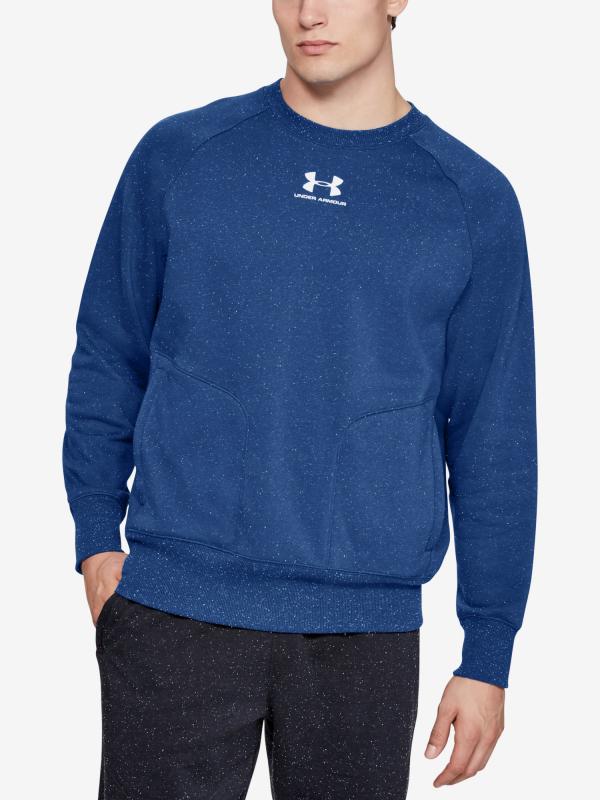 Mikina Under Armour Speckled Fleece Crew Modrá