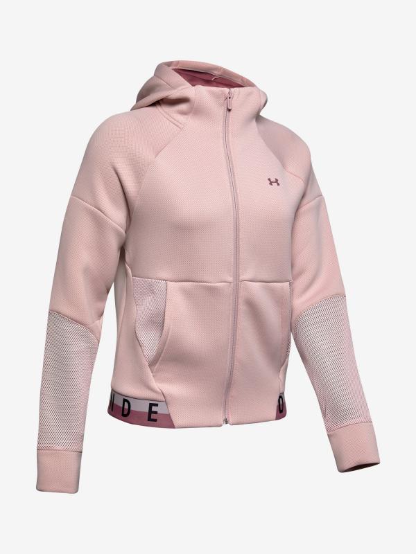 Mikina Under Armour Move Full Zip Hoodie Mesh Inset Růžová