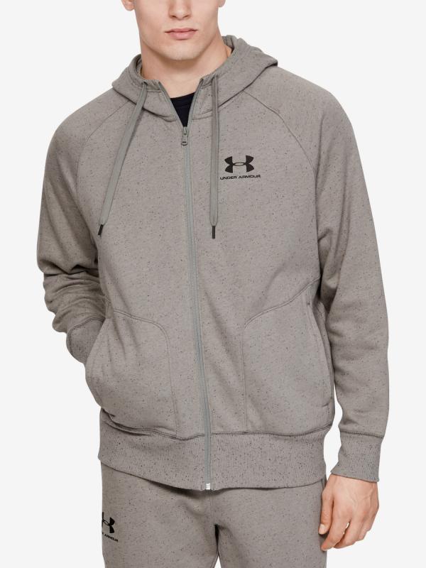Mikina Under Armour Speckled Fleece Fz Hoodie Šedá