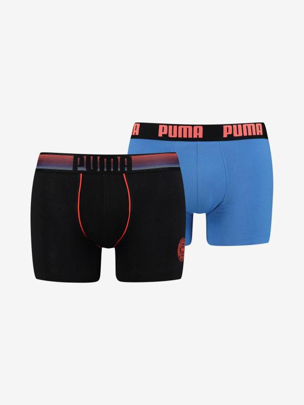 Boxerky Puma Statement Bold Logo Boxer 2 Pack Modrá