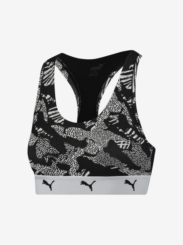 Podprsenka Puma Racer Back Aop Top 1 Pack Hang Černá